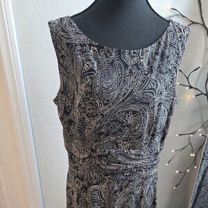 Perceptions Size 12 - Midi Dress - Black/Cream - Pre-Owned